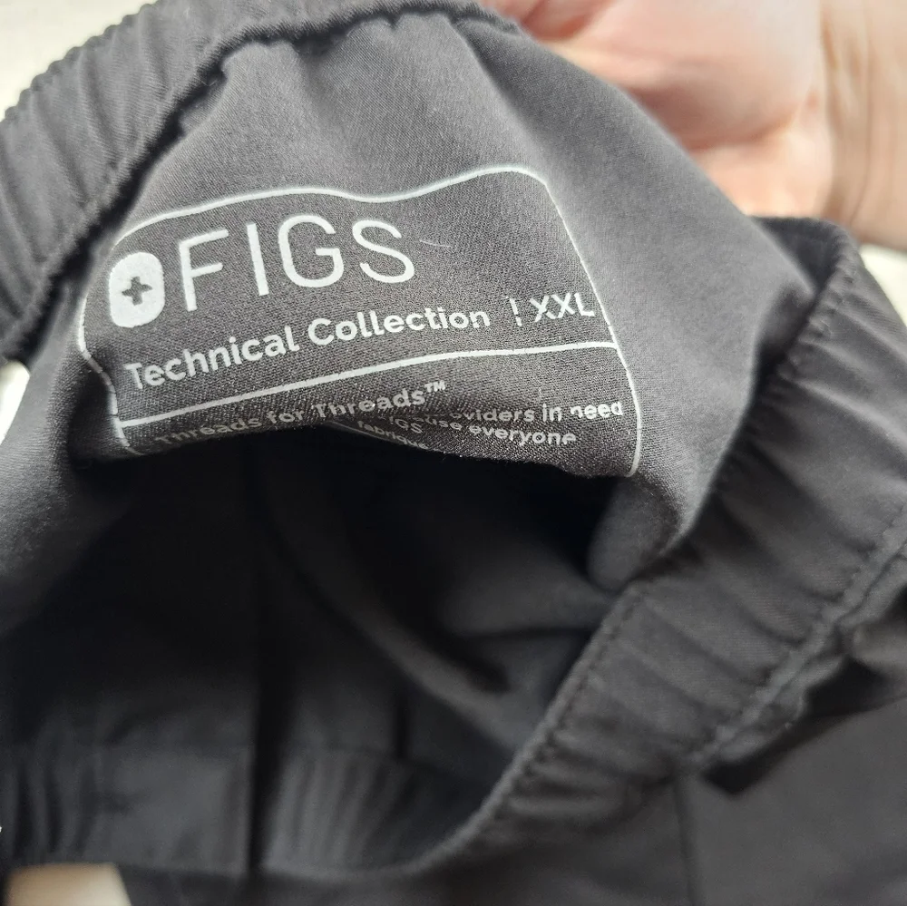 Figs Cairo Cargo Scrub Pants Mens 2XL Black Medical Nurse Work Wear